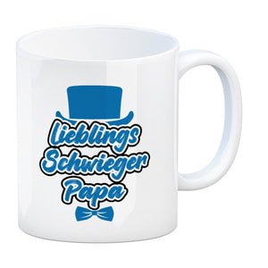 Lieblingsschwiegerpapa Kaffeebecher - Mit Zylinder und Fliege als Geburtstagsgeschenk