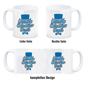 Lieblingsschwiegerpapa Kaffeebecher - Mit Zylinder und Fliege als Geburtstagsgeschenk
