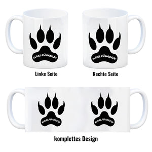 Rudelführerin Wolf Kaffeebecher mit Pfotenabdruck Motiv