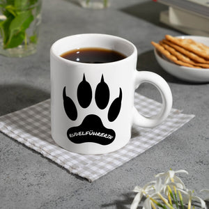 Rudelführerin Wolf Kaffeebecher mit Pfotenabdruck Motiv