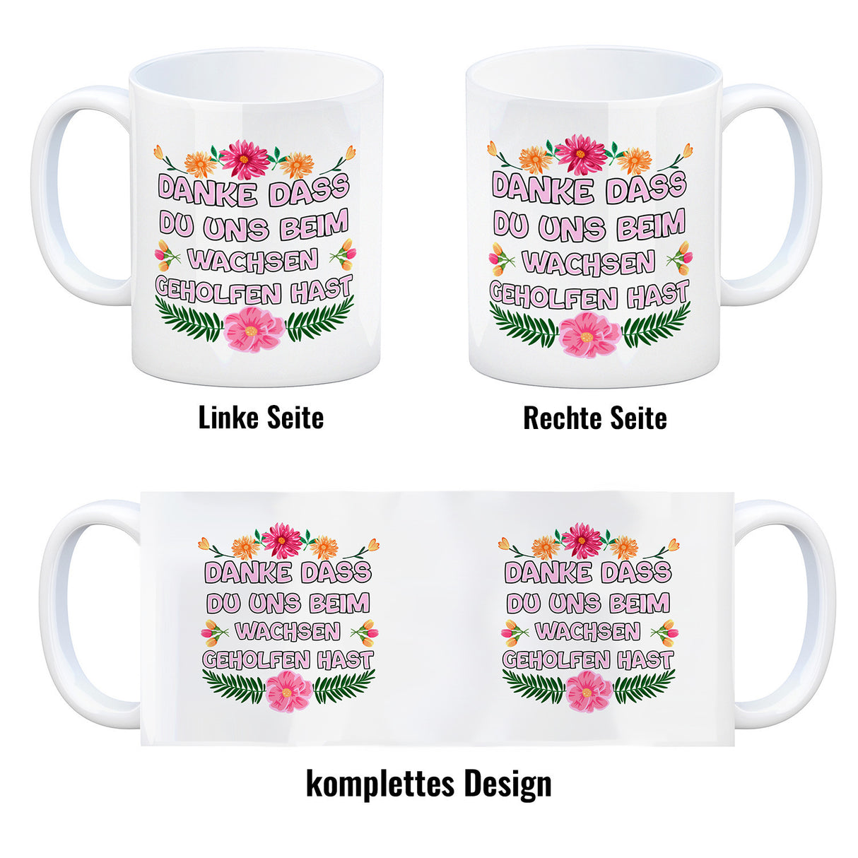 Danke dass du uns beim Wachsen geholfen hast Kaffeebecher
