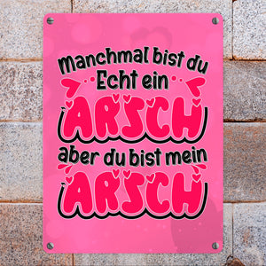Manchmal bist du echt ein Arsch Metallschild in 15x20 cm zum Valentinstag