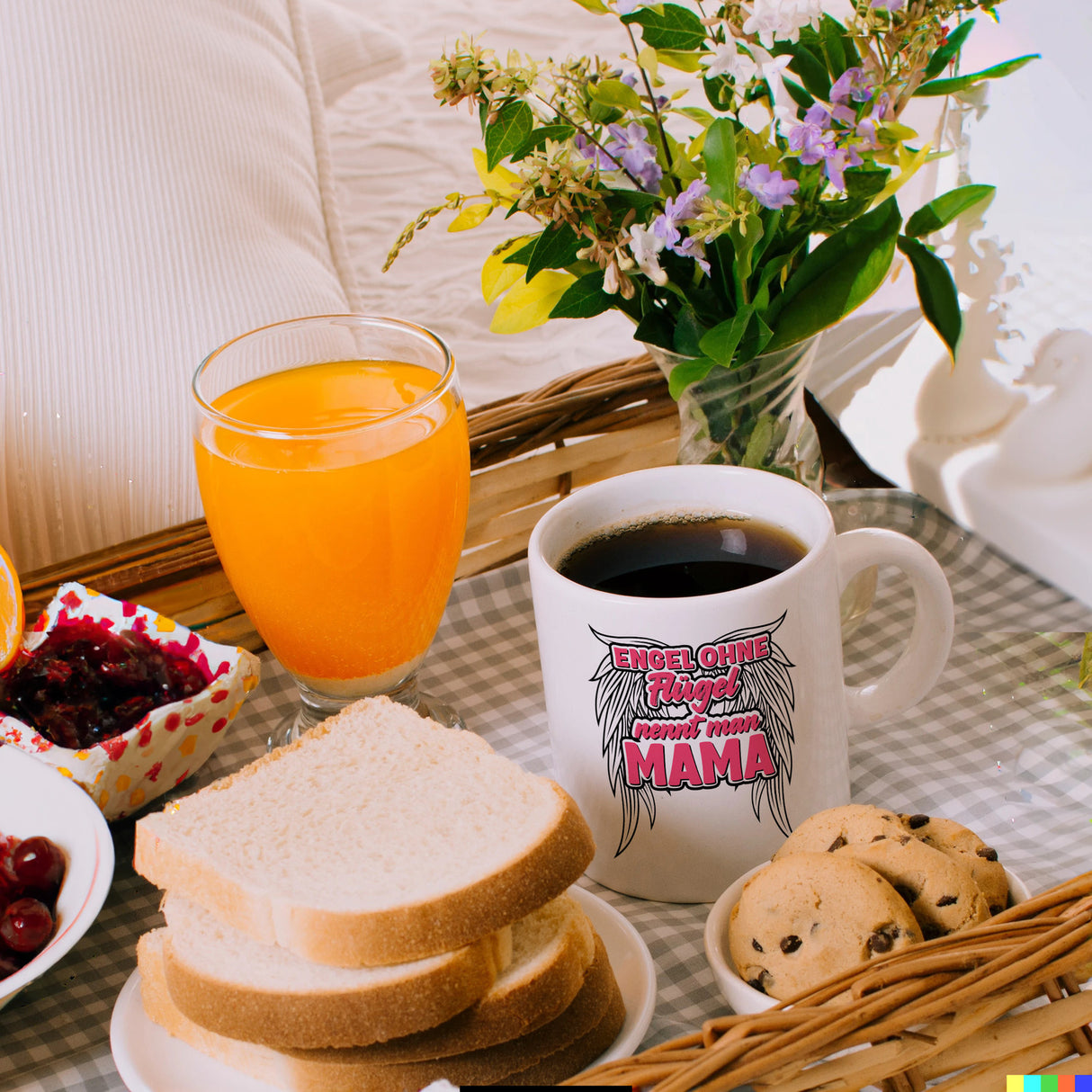 Engel ohne Flügel nennt man Mama Kaffeebecher mit Spruch