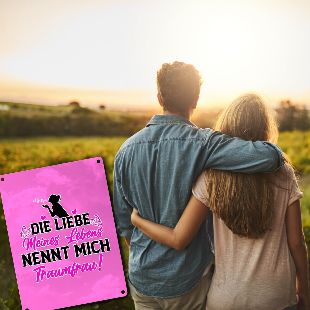 Die Liebe meines Lebens nennt mich Traumfrau Metallschild in 15x20 cm