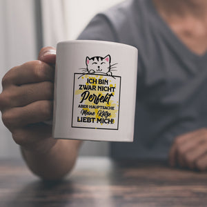 Meine Katze liebt mich Katzen Spruch Kaffeebecher für Katzenliebhaber