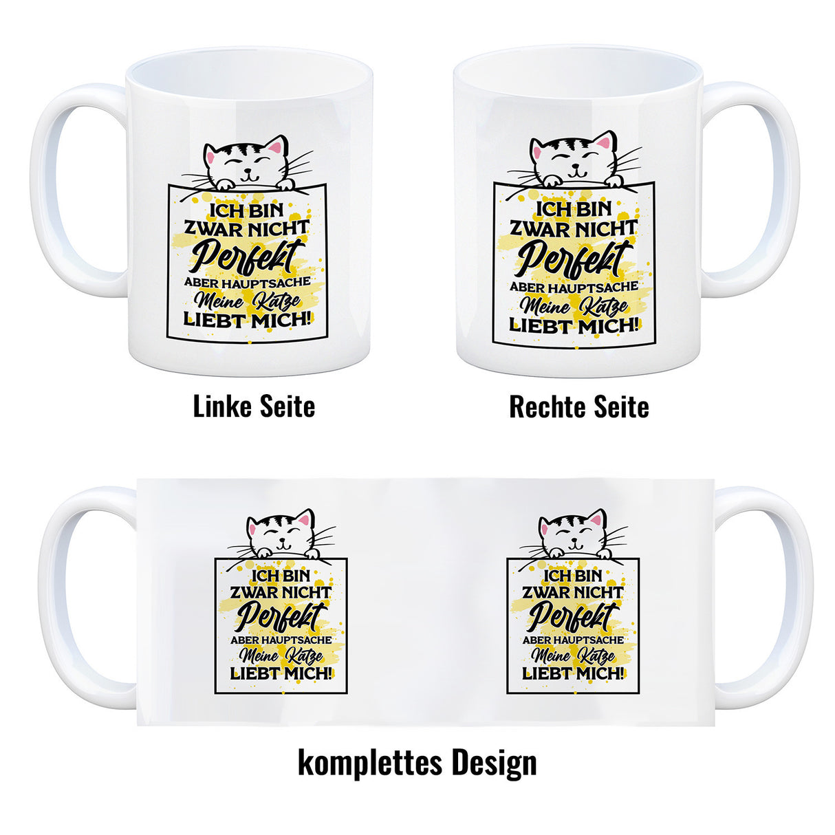 Meine Katze liebt mich Katzen Spruch Kaffeebecher für Katzenliebhaber