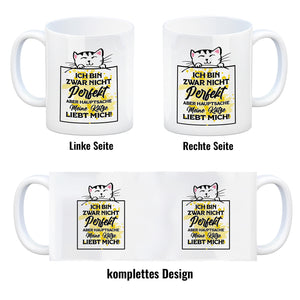 Meine Katze liebt mich Katzen Spruch Kaffeebecher für Katzenliebhaber