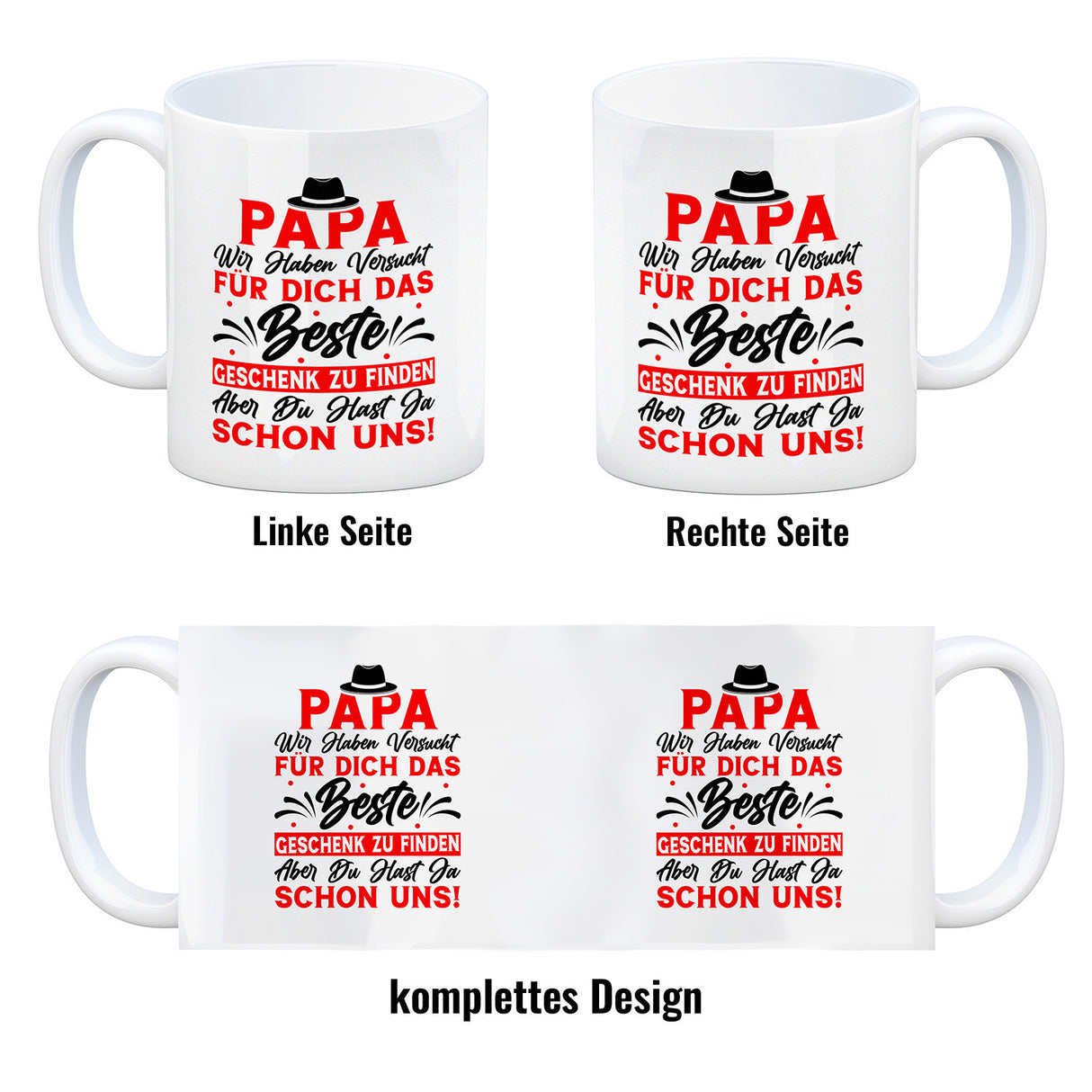 Papa wir haben versucht das beste Geschenk zu finden... Kaffeebecher
