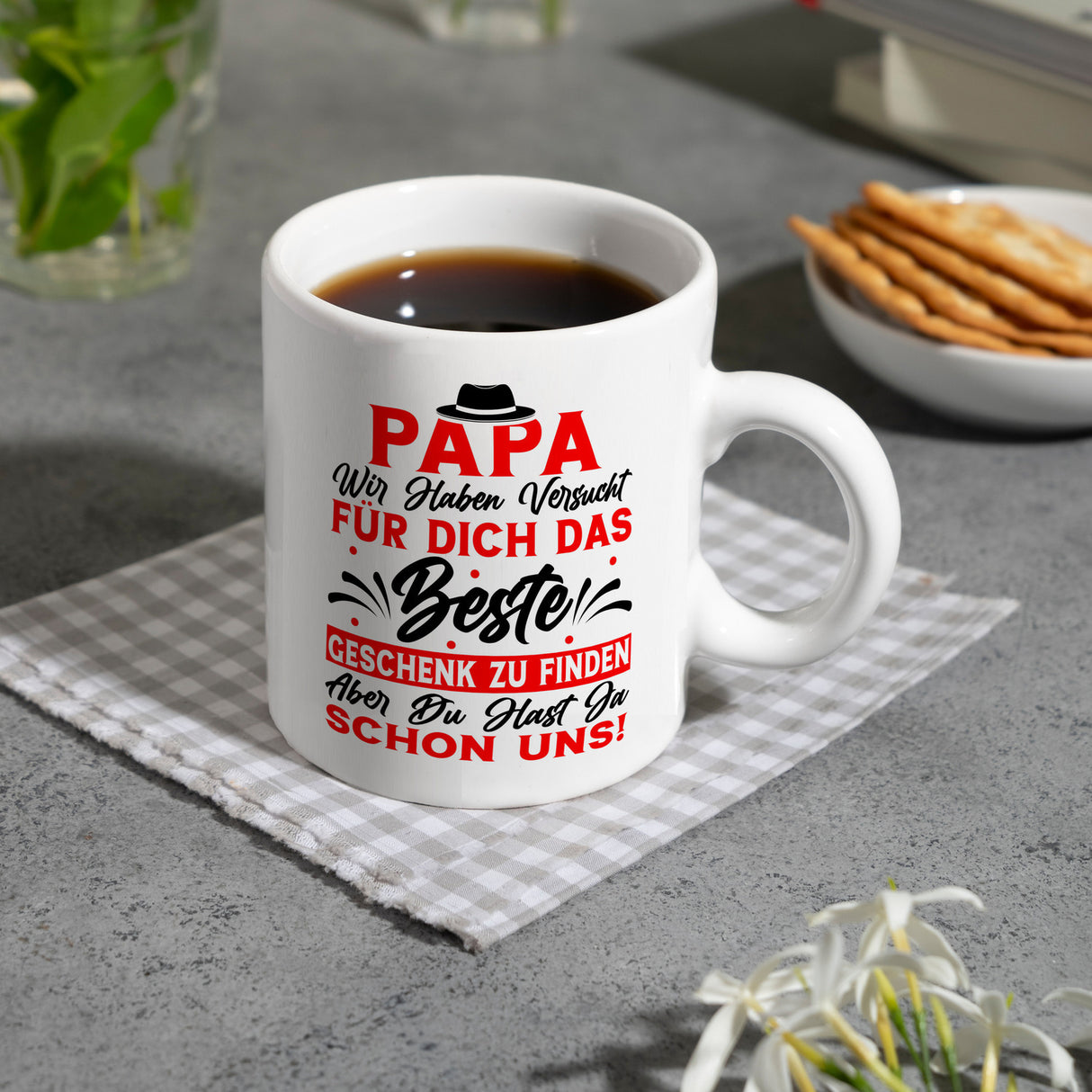 Papa wir haben versucht das beste Geschenk zu finden... Kaffeebecher