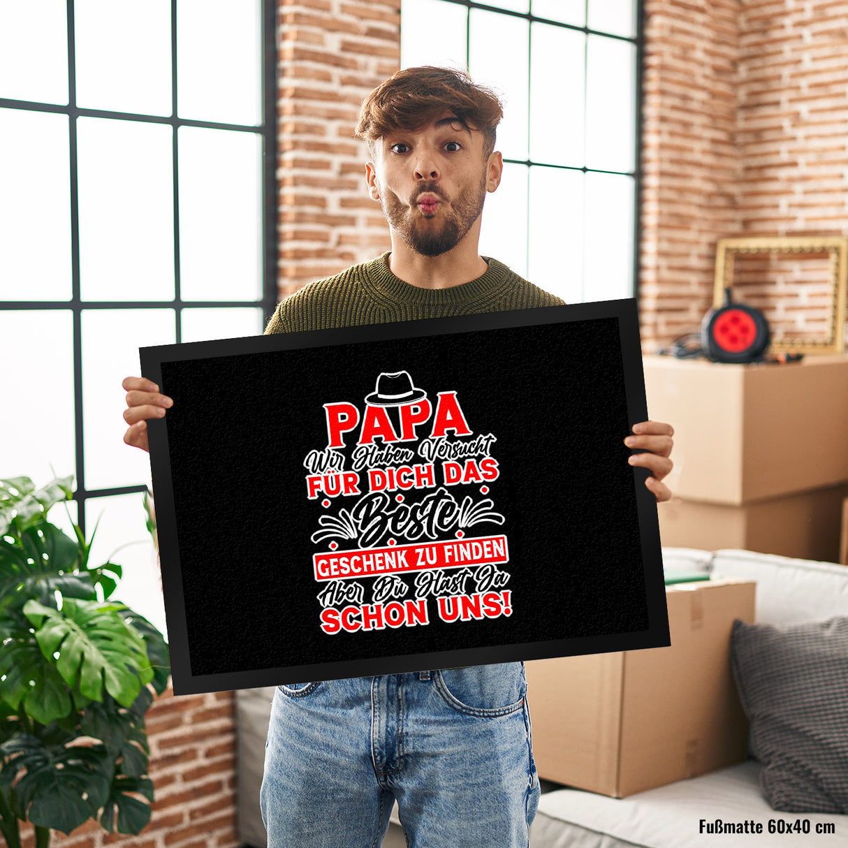 Papa wir haben versucht das beste Geschenk zu finden... Fußmatte in 35x50 cm