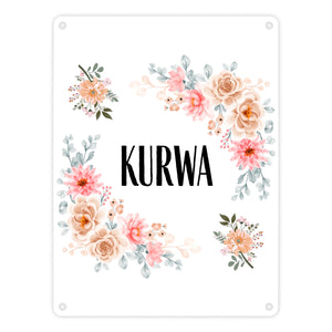 Kurwa Metallschild in 15x20 cm