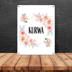 Kurwa Metallschild in 15x20 cm
