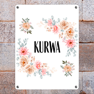 Kurwa Metallschild in 15x20 cm