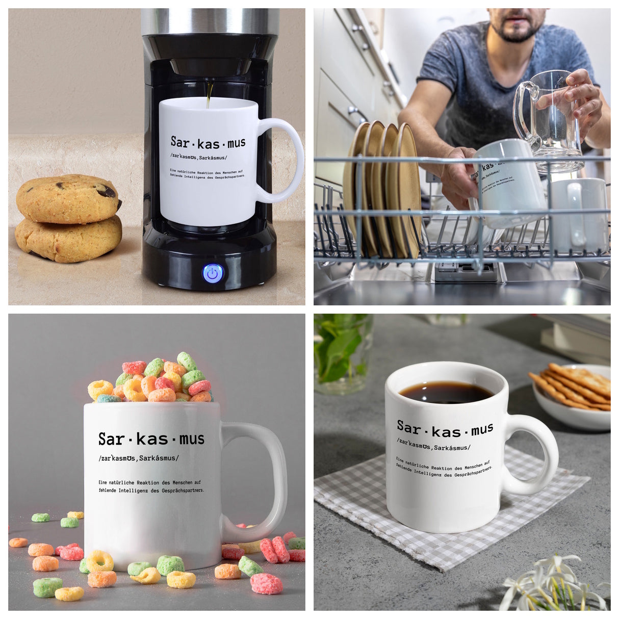 Sarkasmus Definiton Kaffeebecher mit Spruch