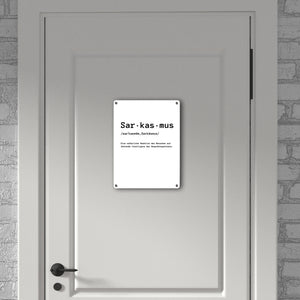 Sarkasmus Definiton Metallschild in 15x20 cm mit Spruch