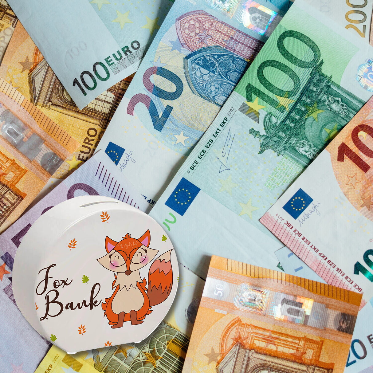 Fuchs Spardose mit Spruch Fox Bank