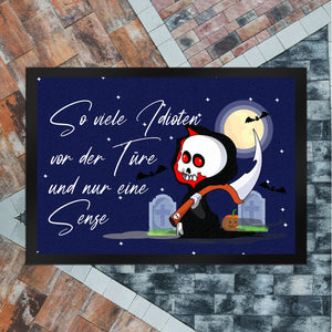 Sensenmann Fußmatte in 35x50 cm mit Spruch