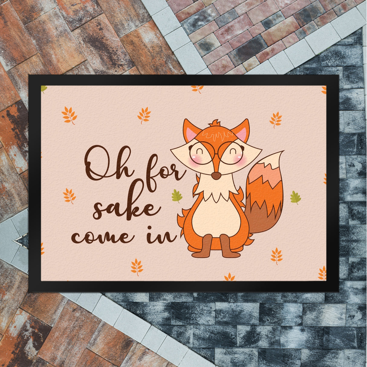 Fuchs Fußmatte in 35x50 cm mit Spruch Oh for fox sake come in