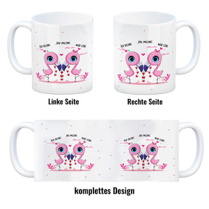 Flamingo Pärchen Kaffeebecher mit Spruch