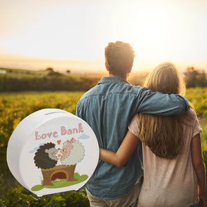 Igel Spardose mit Spruch Love Bank