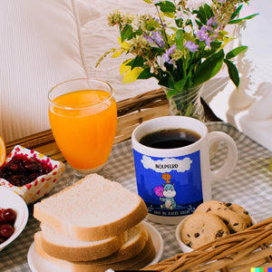 Nilpferd Kaffeebecher mit Spruch Nölpferd Was ne Kacke hier!