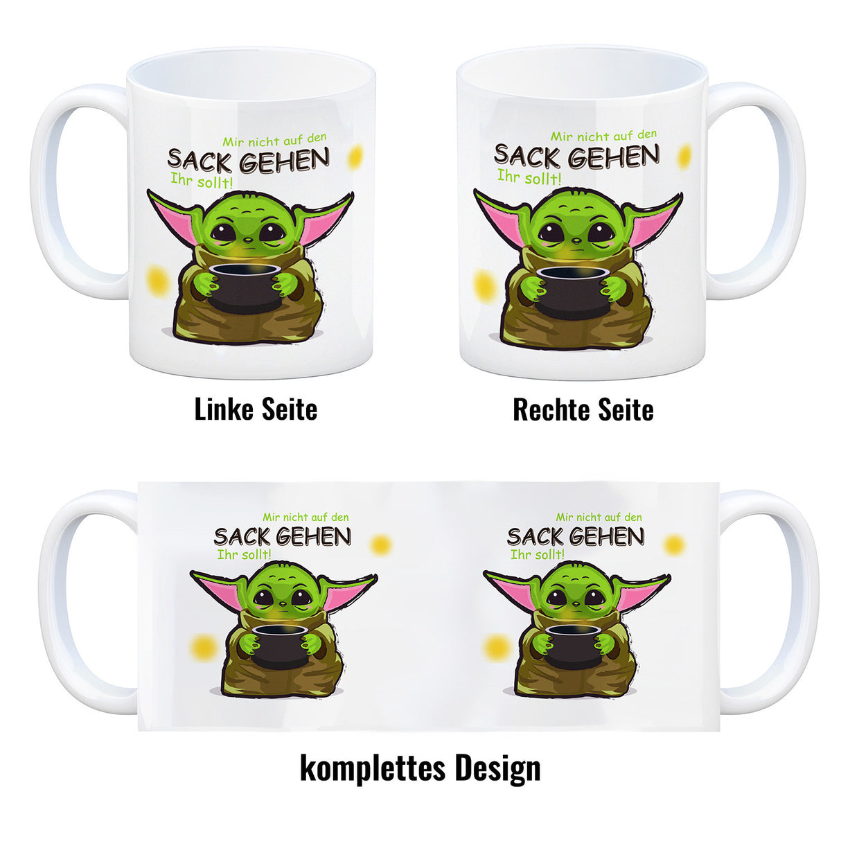 Science-Fiction Kaffeebecher mit Spruch nicht auf den Sack gehen ihr sollt