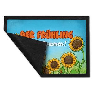 Gartenzwerg Fußmatte mit Spruch Der Frühling kann kommen