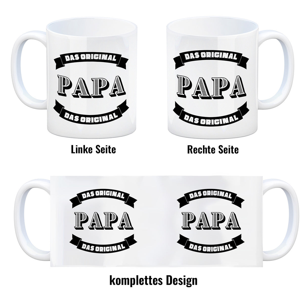 Papa Kaffeebecher mit Spruch Papa Das Original