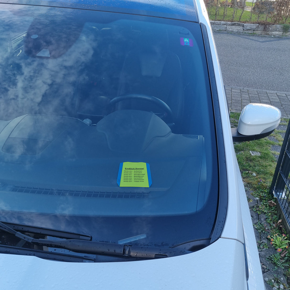 Endlich Rente Parkscheibe mit To-Do Liste und Einkaufswagenchips