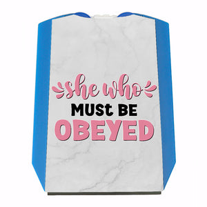 She who must be obeyed Parkscheibe mit Spruch und Einkaufswagenchips