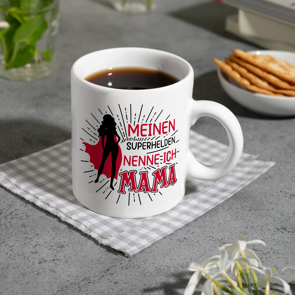 Superheldin Kaffeebecher : Meinen Superhelden nenne ich Mama