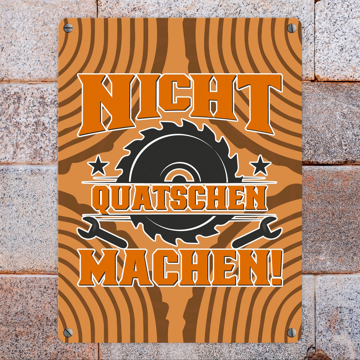 Nicht Quatschen. Machen! Metallschild in 15x20 cm für Heimwerker