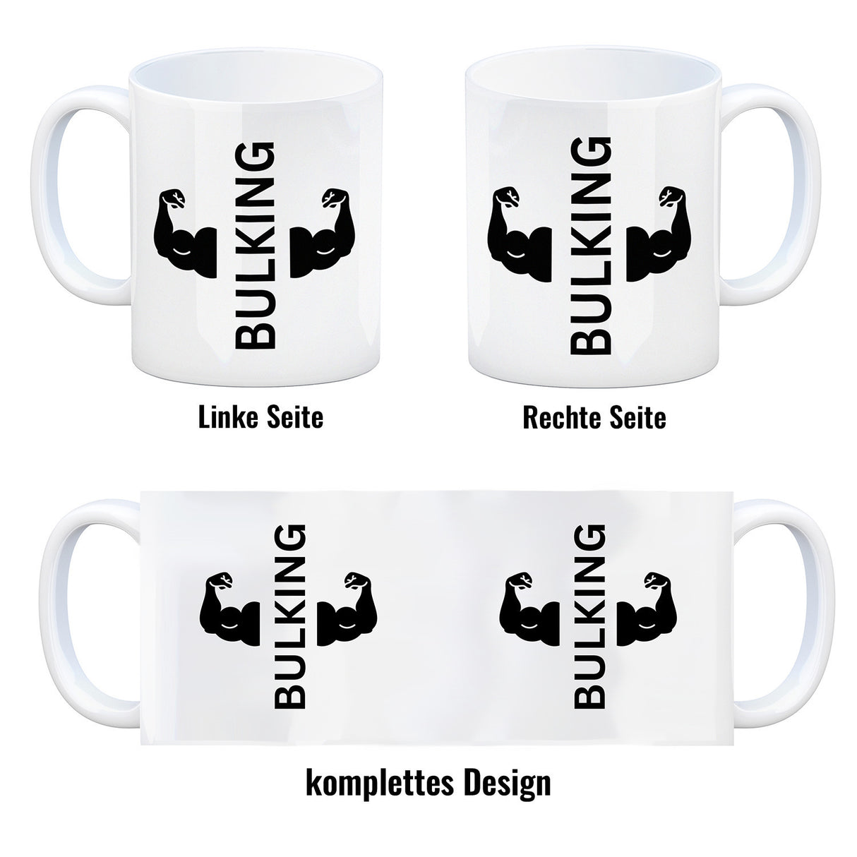 Fitness Kaffeebecher mit Spruch BULKING