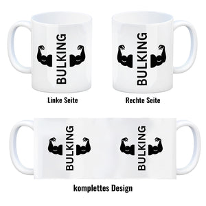 Fitness Kaffeebecher mit Spruch BULKING
