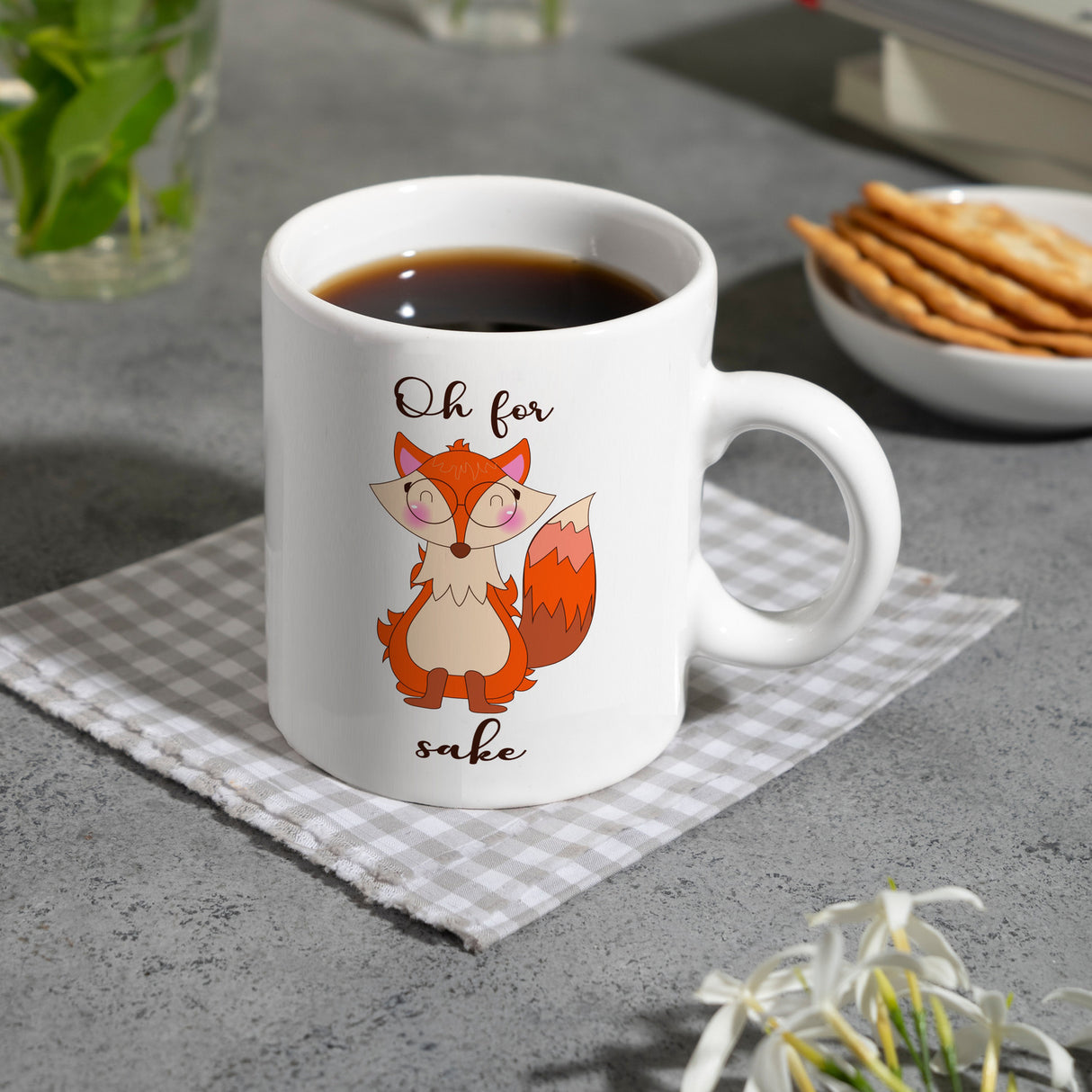 Fuchs Kaffeebecher mit Spruch Oh for Fox sake