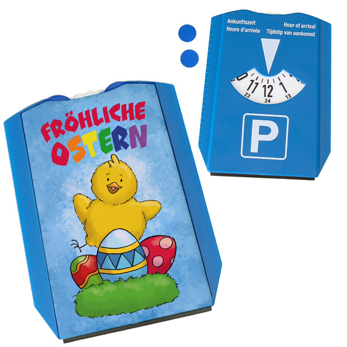 Fröhliche Ostern Parkscheibe mit süßem Küken und Ostereier