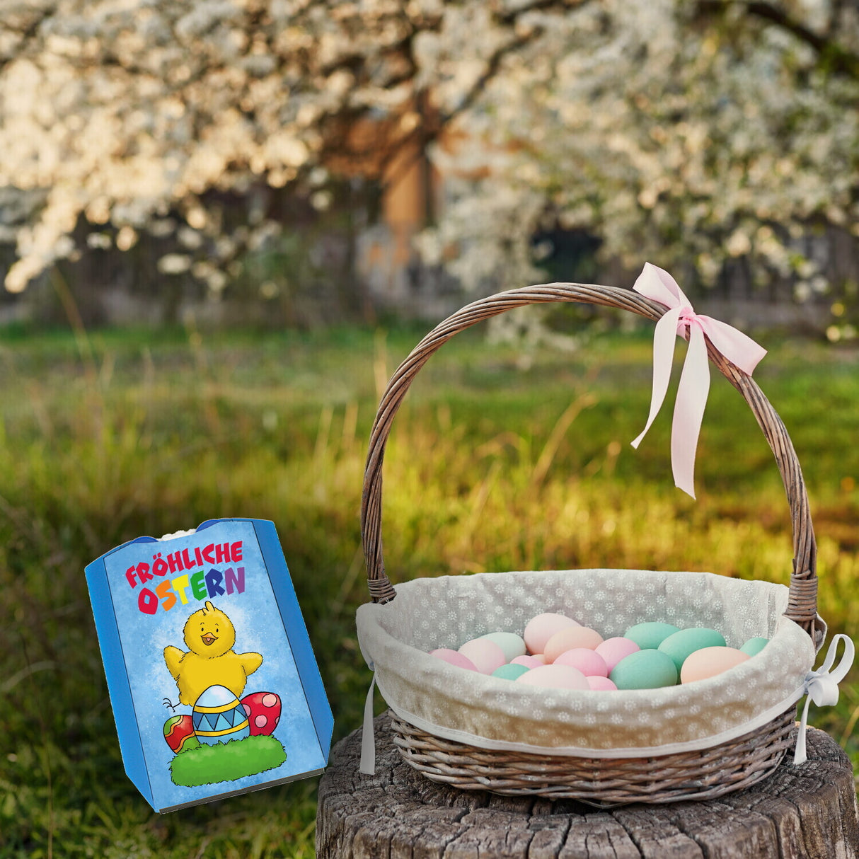 Fröhliche Ostern Parkscheibe mit süßem Küken und Ostereier
