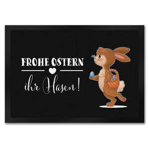 Frohe Ostern ihr Hasen Fußmatte mit süßem Osterhase