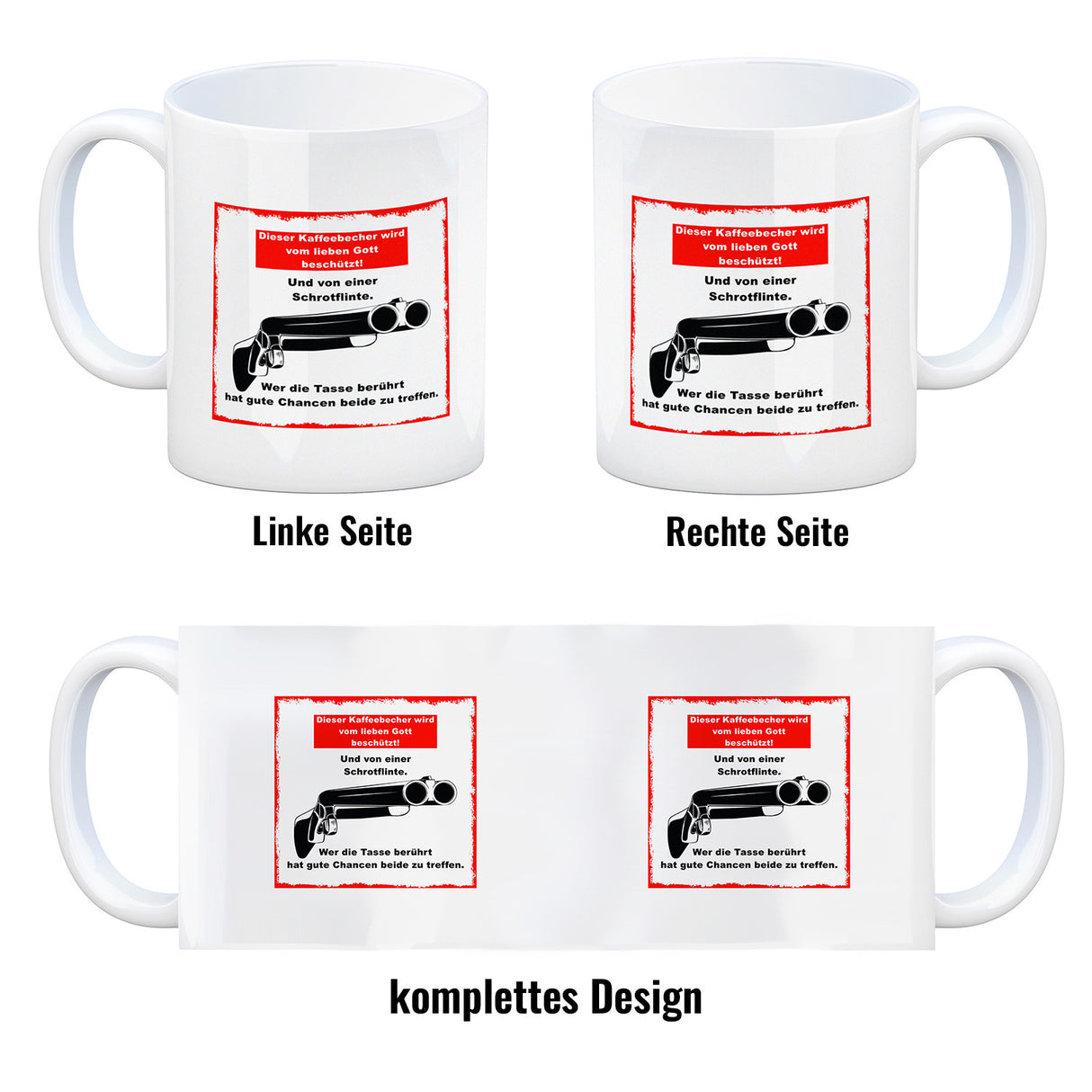 Dieser Becher wird von Gott und einer Schrotflinte beschützt Kaffeebecher
