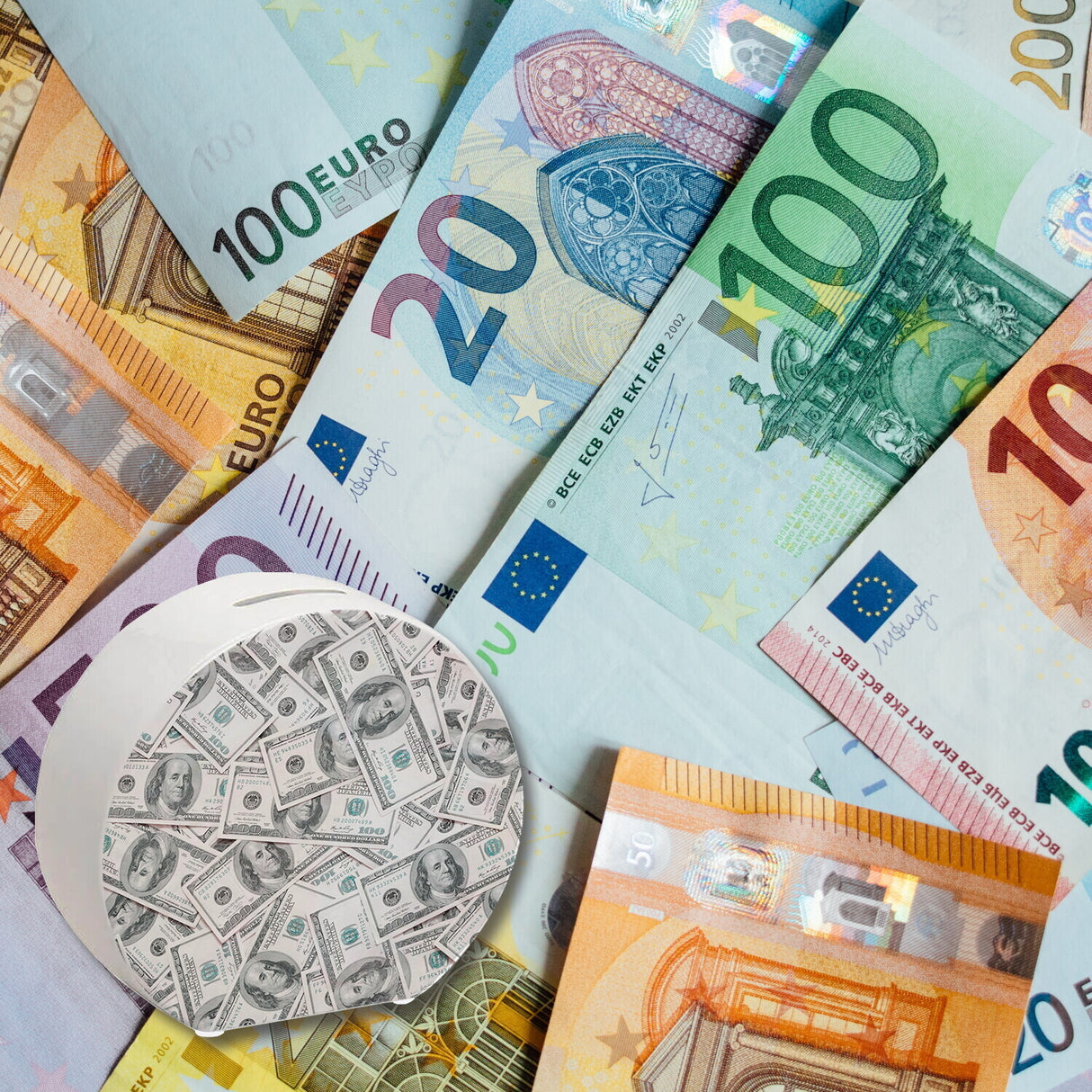 Dollar Spardose für Geldscheine und Münzen