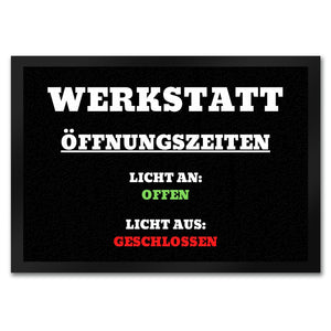 Werkstatt Öffnungszeiten Fußmatte in 35x50 cm