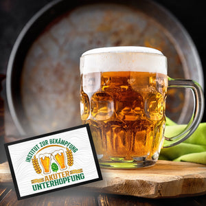 Bier Fußmatte in 35x50 cm mit Spruch Institut zur Bekämpfung akuter Unterhopfung