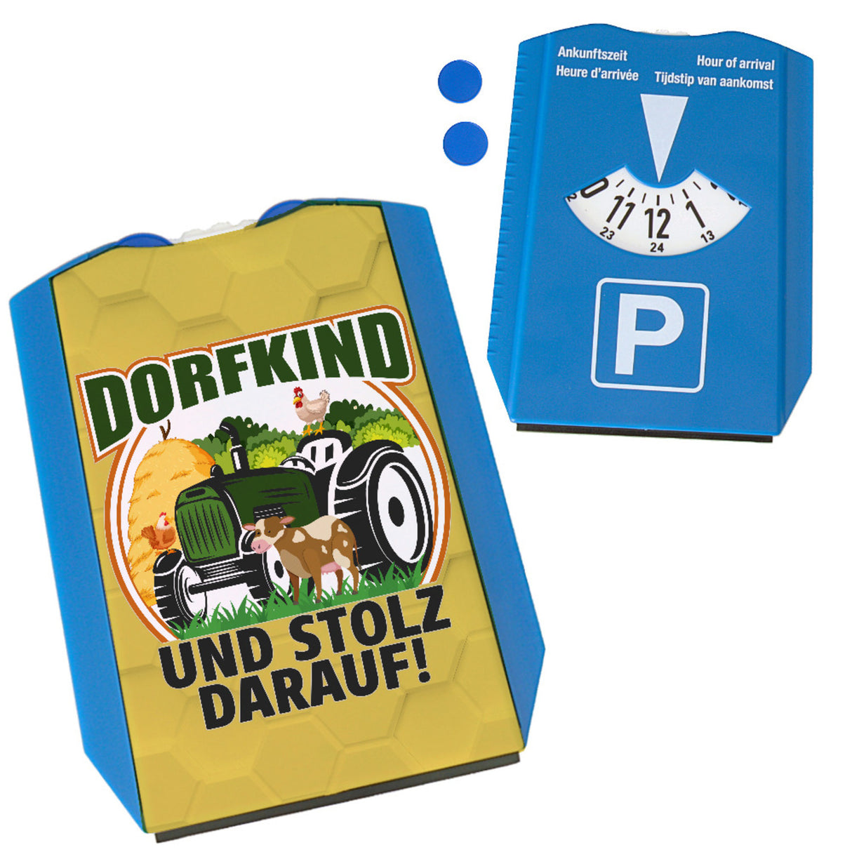 Dorf Parkscheibe mit Spruch Dorfkind und stolz darauf
