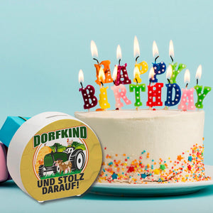 Dorf Spardose mit Spruch Dorfkind und stolz darauf