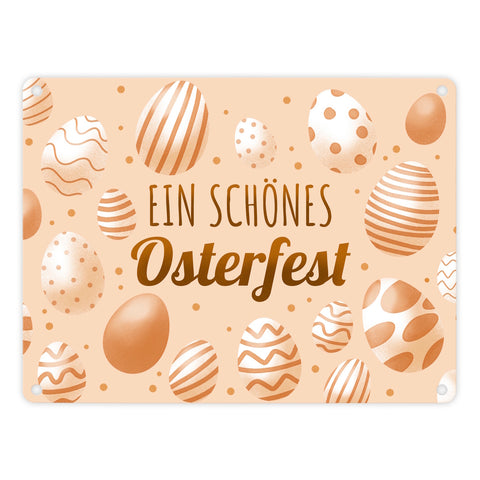Ein schönes Osterfest Metallschild mit Ostereiern