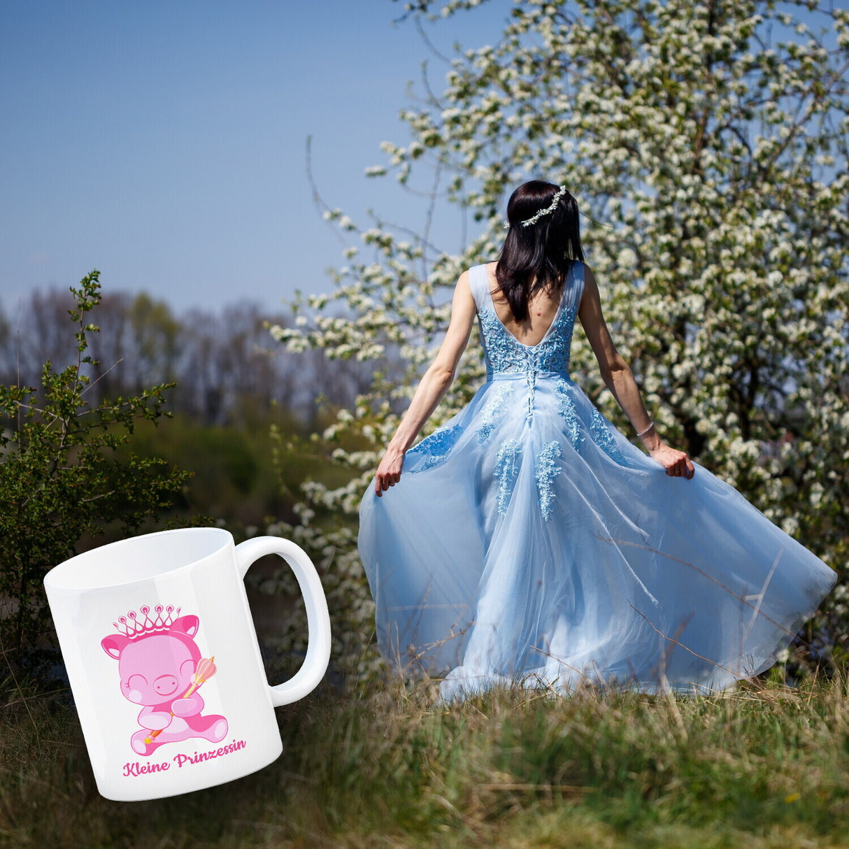 Kleine Prinzessin Kaffeebecher mit niedlichem Schweinchen
