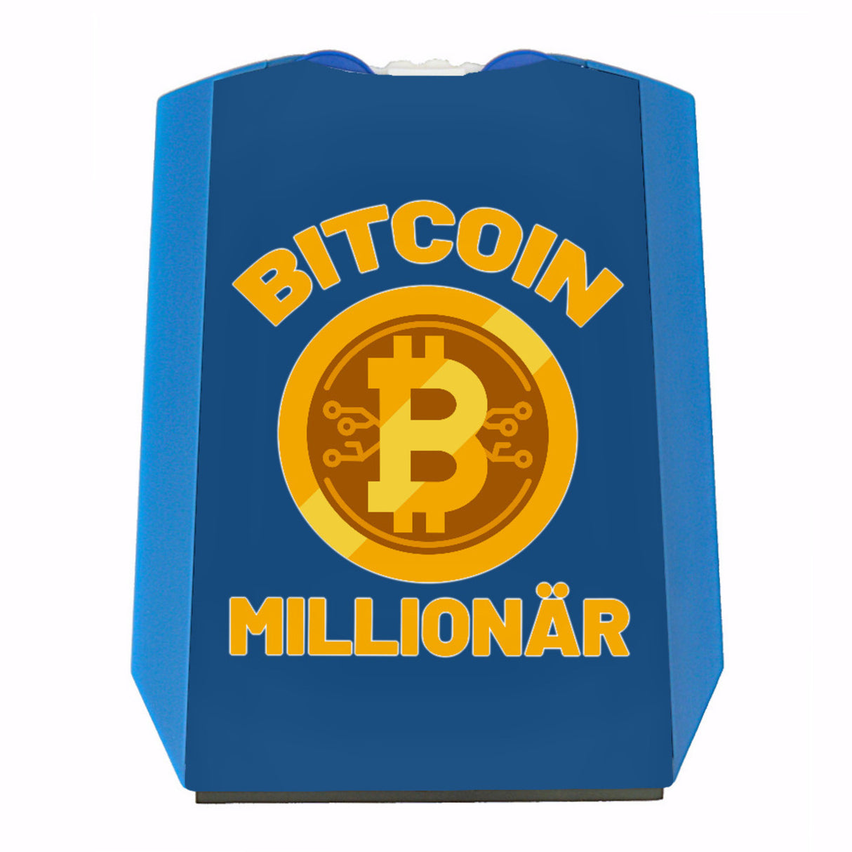 Bitcoin Millionär Parkscheibe mit Kryptowährung