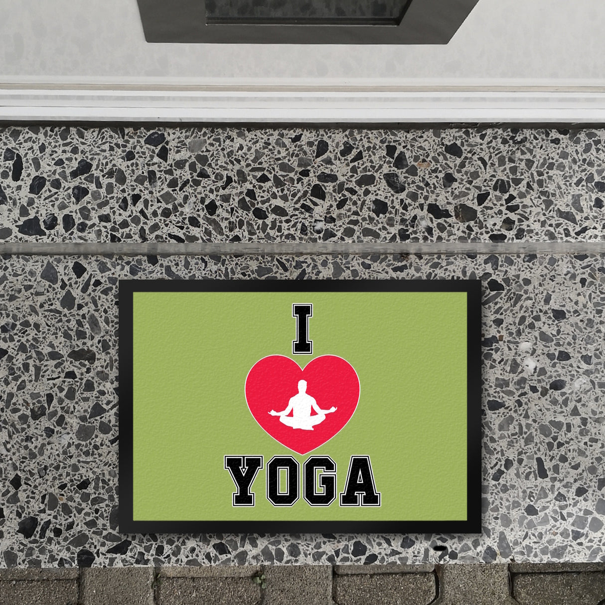 I love Yoga Fußmatte in 35x50 cm für Yogalehrer