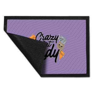 Katzen Fußmatte in 35x50 cm Crazy Cat Lady für Katzenliebhaber