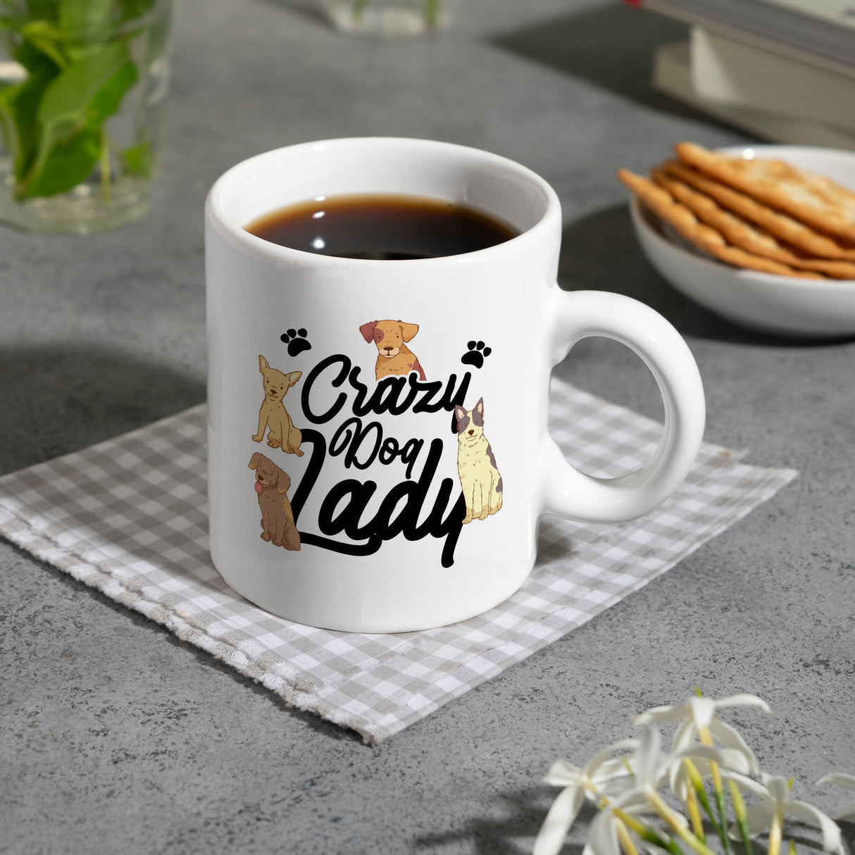 Hunde Kaffeebecher Crazy Dog Lady für Hundeliebhaber